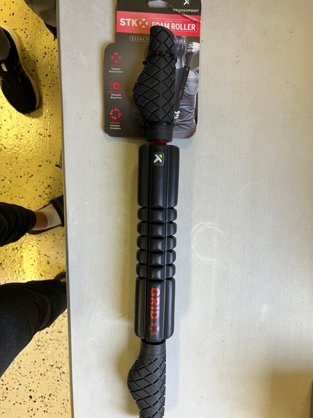 TriggerPoint STKx Foam Roller Stick - Black with Red Accents